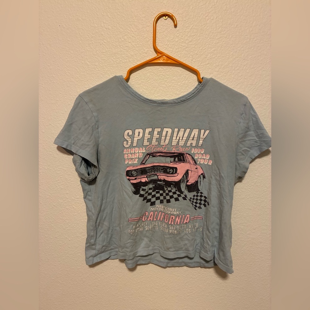 Speedway Kids Graphic Tee - Blue and Pink